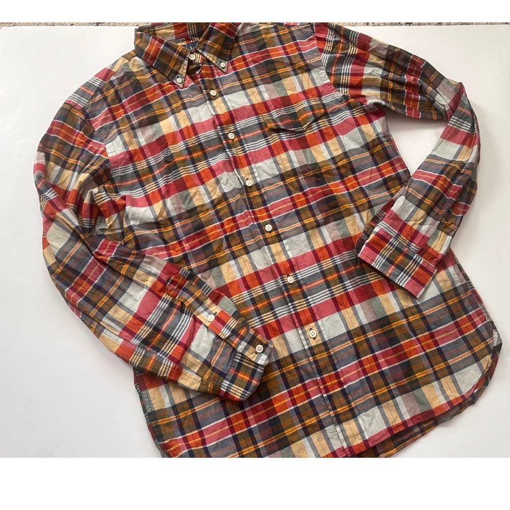 Vintage Polo Ralph Lauren Mens Plaid Button Down Shirt M Long Sleeve